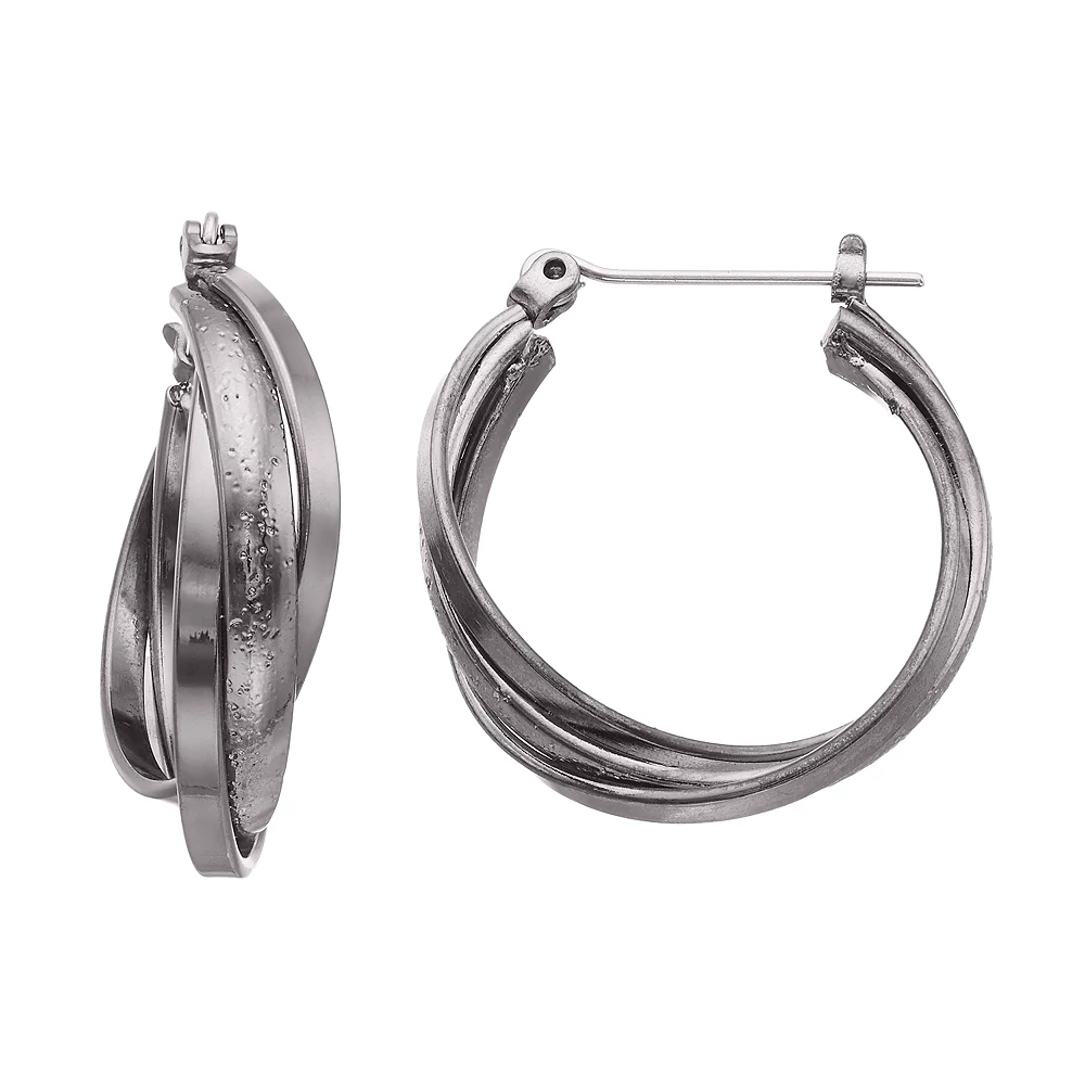 Sonoma Goods For Life™ Textured Crisscross Multi Hoop Earrings 3 Sonoma Goods For Life™ Textured Crisscross Multi Hoop Earrings