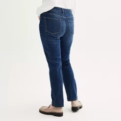Women's Sonoma Goods For Life® Straight-Leg High-Waisted Curvy Jeans -Sonoma Goods For Life Shop 4380113 ALT
