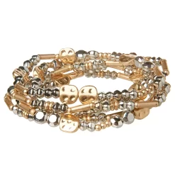 Sonoma Goods For Life® Jet Tone & Gold Tone Beaded Stretch Bracelet Set