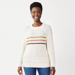 Women's Sonoma Goods For Life® All Over Stitch Crewneck Sweater