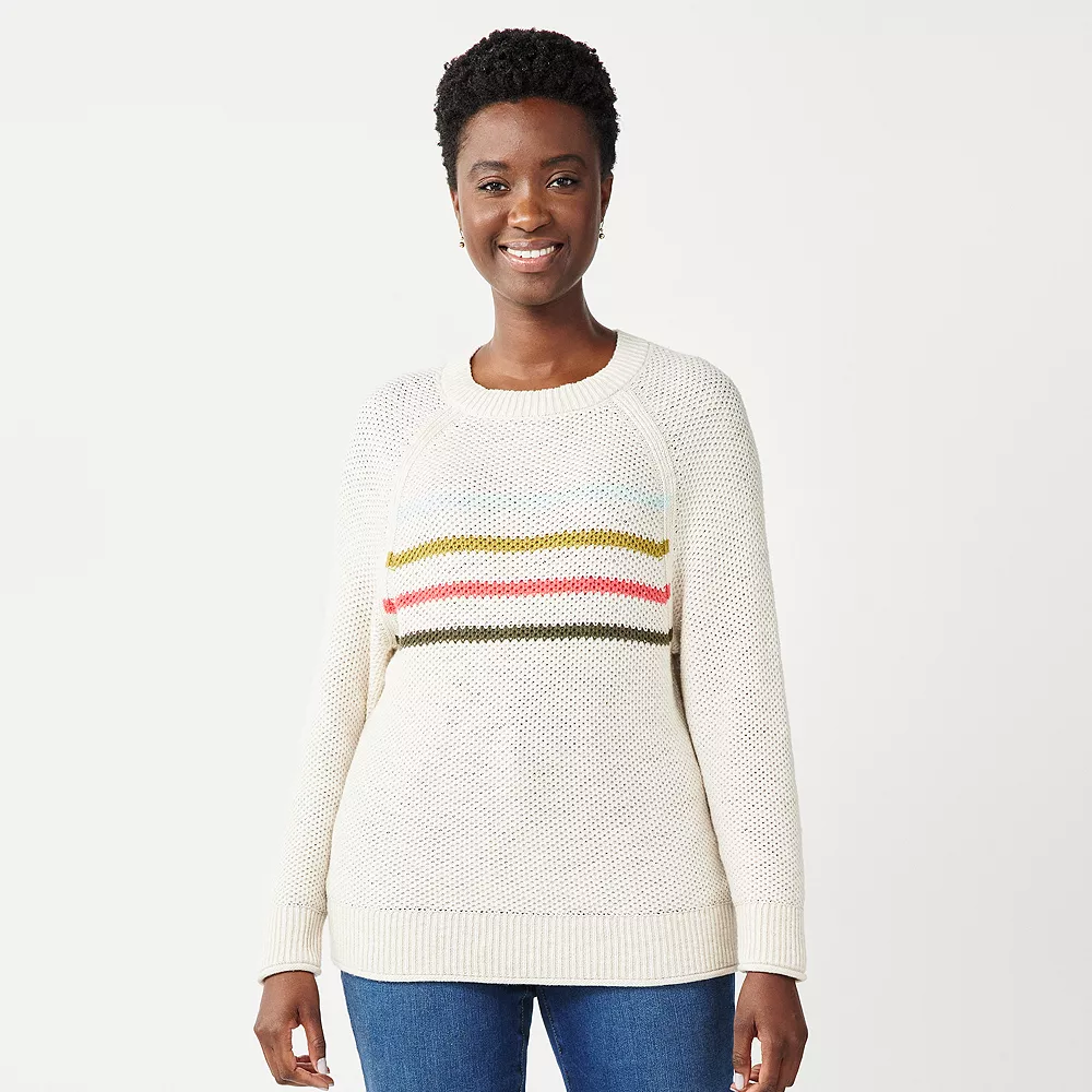 Women's Sonoma Goods For Life® All Over Stitch Crewneck Sweater 3 Women's Sonoma Goods For Life® All Over Stitch Crewneck Sweater