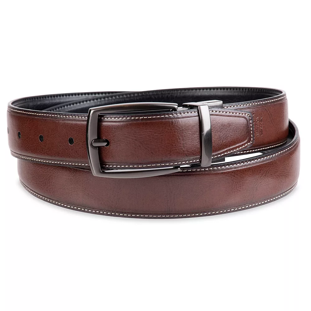 Big & Tall Sonoma Goods For Life® Feather-Edge Stitched Black-to-Tan Reversible Belt 3 Big & Tall Sonoma Goods For Life® Feather-Edge Stitched Black-to-Tan Reversible Belt