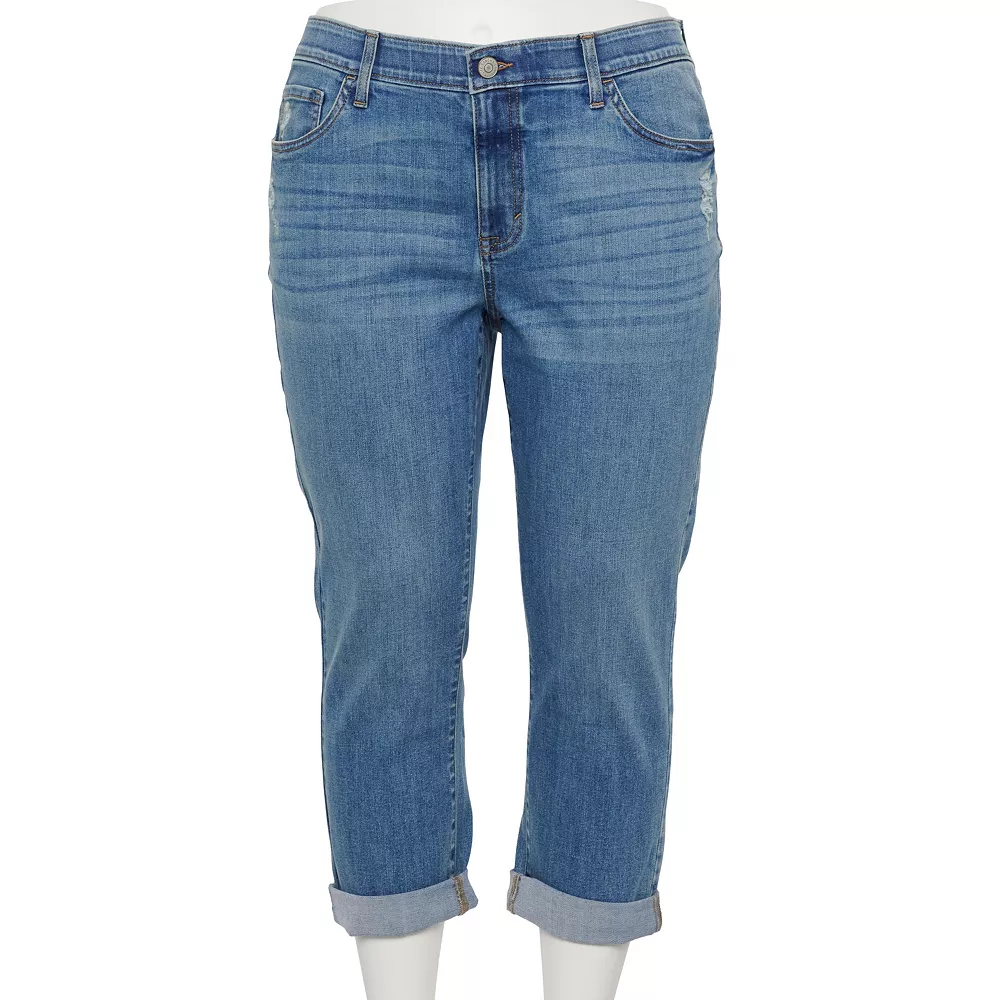 Plus Size Sonoma Goods For Life® Premium Rolled Cuff Capri Jeans 3 Plus Size Sonoma Goods For Life® Premium Rolled Cuff Capri Jeans