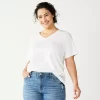 Plus Size Sonoma Goods For Life® Everyday V-Neck Tee -Sonoma Goods For Life Shop 5232140 Vital White