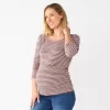Maternity Sonoma Goods For Life® Essential Scoopneck Tee -Sonoma Goods For Life Shop 5236820 Brown Stripe