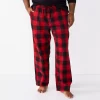 Big & Tall Sonoma Goods For Life® Brushed Poplin Sleep Pants -Sonoma Goods For Life Shop 5265720 Red Buff Check