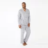 Men's Sonoma Goods For Life® Plaid Knit 2-Piece Pajama Set -Sonoma Goods For Life Shop 5291039 Grey Windowpane