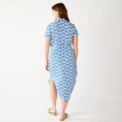 Women's Sonoma Goods For Life® Button Front Midi Shirt Dress -Sonoma Goods For Life Shop 5345259 ALT