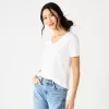 Women's Sonoma Goods For Life® Everyday V-Neck Tee 1 Women's Sonoma Goods For Life® Everyday V-Neck Tee -Sonoma Goods For Life Shop 5485729 White
