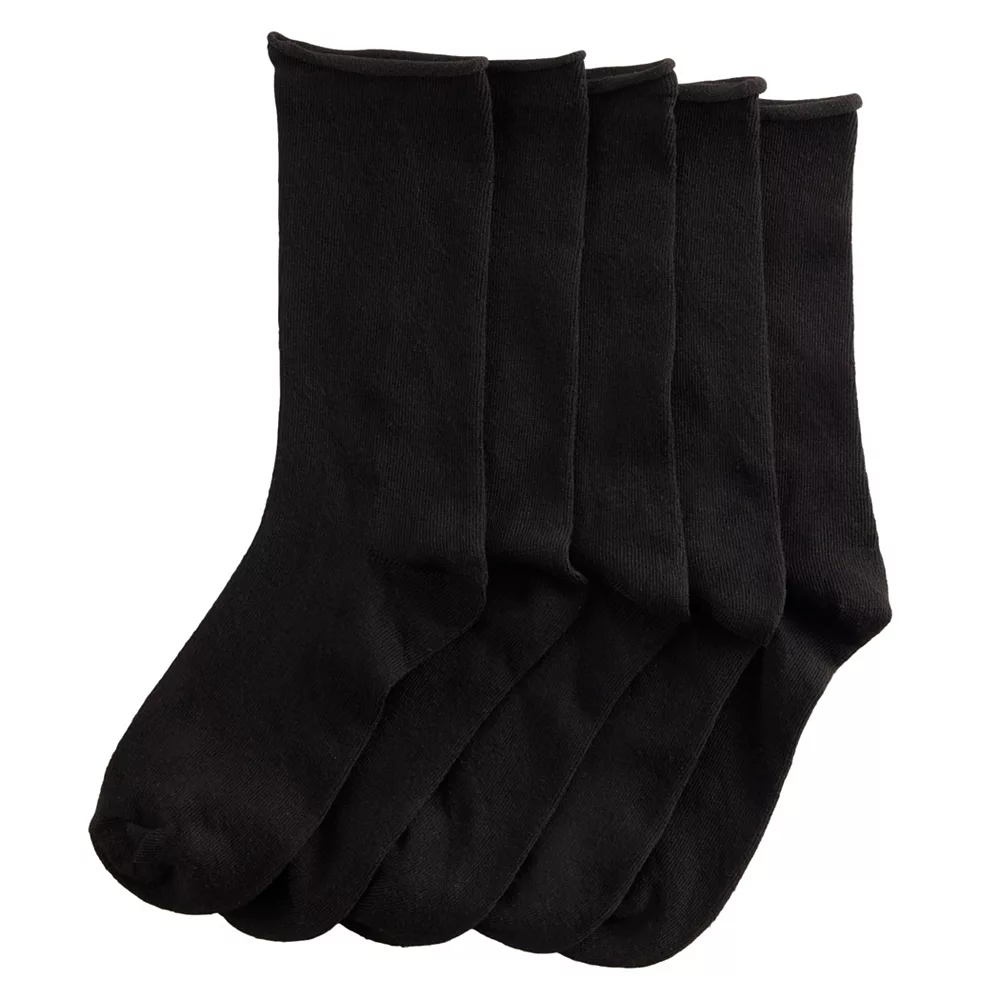 Women's Sonoma Goods For Life® 5-Pack Roll Top Crew Socks 4 Women's Sonoma Goods For Life® 5-Pack Roll Top Crew Socks - Image 2