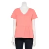 Women's Sonoma Goods For Life® Tiered V-Neck Top -Sonoma Goods For Life Shop 5508144 Coral