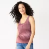 Women's Sonoma Goods For Life® Striped Henley Tank Top -Sonoma Goods For Life Shop 5529186 Purple Brown Stripe