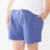 Plus Size Sonoma Goods For Life® Drawstring Fleece Shorts -Sonoma Goods For Life Shop 5549511 Iris Bouquet