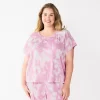 Plus Size Sonoma Goods For Life® Essential Short Sleeve Pajama Top -Sonoma Goods For Life Shop 5553637 Purple Dye