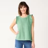 Petite Sonoma Goods For Life® French Terry Flutter-Sleeve Top -Sonoma Goods For Life Shop 5568468 Teal