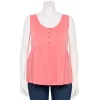 Plus Size Sonoma Goods For Life Button Front Utility Tank -Sonoma Goods For Life Shop 5584138 Melon Pink