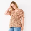 Maternity Sonoma Goods For Life® Flutter Sleeve Top -Sonoma Goods For Life Shop 5584701 Pink Floral