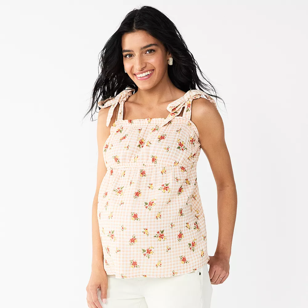 Maternity Sonoma Goods For Life® Tie-Shoulder Babydoll Top 3 Maternity Sonoma Goods For Life® Tie-Shoulder Babydoll Top
