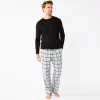 Men's Sonoma Goods For Life® Top & Flannel Pants Pajama Set -Sonoma Goods For Life Shop 5639994 Grey Plaid