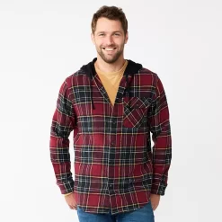 Men's Sonoma Goods For Life® Hooded Flannel Button-Down Shirt