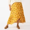 Plus Size Sonoma Goods For Life® Wrap Ruffle Maxi Skirt -Sonoma Goods For Life Shop 5658912 Gold Floral