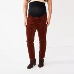 Maternity Sonoma Goods For Life® Belly Panel Corduroy Straight-Leg Ankle Pants -Sonoma Goods For Life Shop 5665437 ALT2