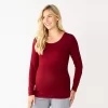 Maternity Sonoma Goods For Life® Essential Scoopneck Long Sleeve Tee -Sonoma Goods For Life Shop 5672154 Maroon