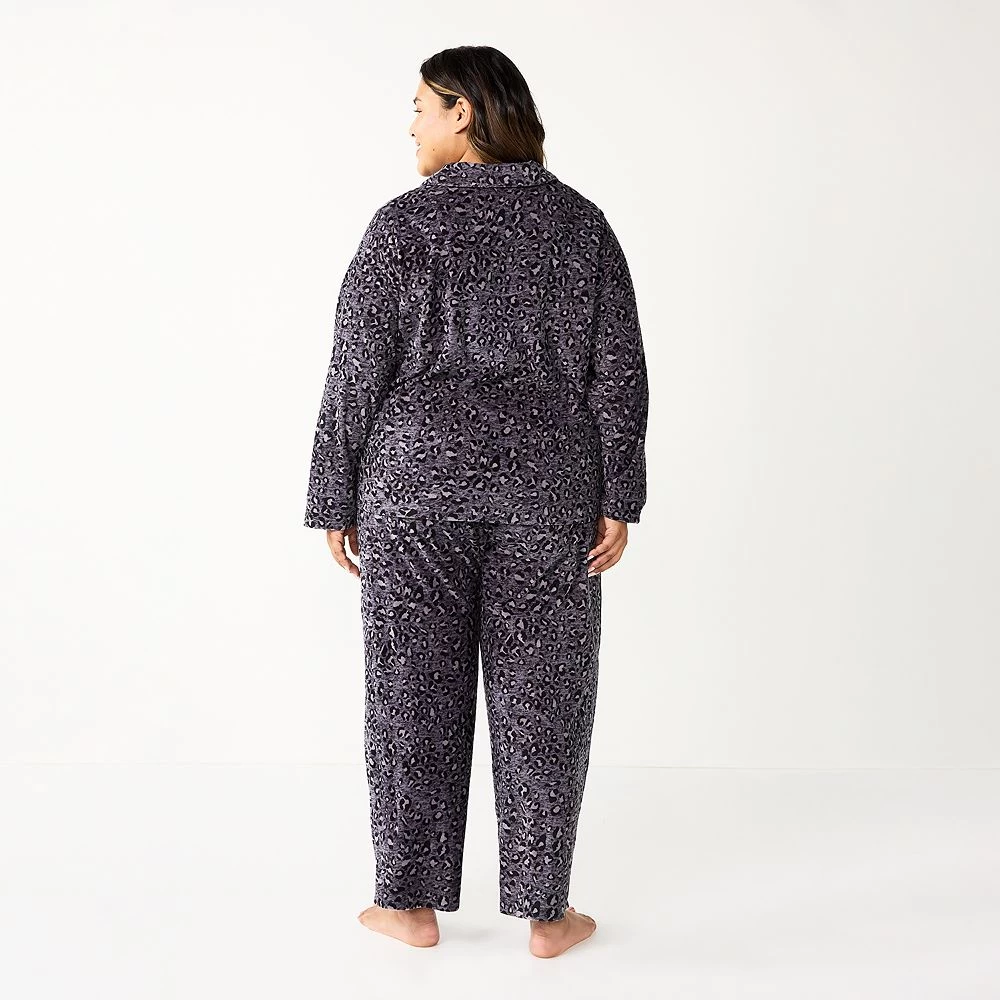 Plus Size Sonoma Goods For Life® Velour Pajama Shirt & Pajama Pants Sleep Set 4 Plus Size Sonoma Goods For Life® Velour Pajama Shirt & Pajama Pants Sleep Set - Image 2