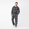 Men's Sonoma Goods For Life® 2-Piece Flannel Pajama Set -Sonoma Goods For Life Shop 5675447 Black Windowpane