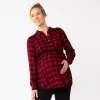Maternity Sonoma Goods For Life® Belted Empire-Waist Tunic Shirt -Sonoma Goods For Life Shop 5679572 Red Plaid
