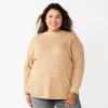 Plus Size Sonoma Goods For Life® Mockneck Waffle Top -Sonoma Goods For Life Shop 5686673 Talus Brown