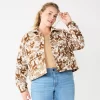 Plus Size Sonoma Goods For Life® Cropped Shacket -Sonoma Goods For Life Shop 5686820 Cow Print Jacquard