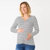 Maternity Sonoma Goods For Life® Long Sleeve Knotted Thermal Top -Sonoma Goods For Life Shop 5698993 Black And White Stripe