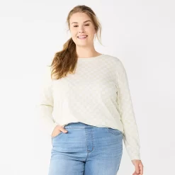 Plus Size Sonoma Goods For Life® Everyday Crewneck Long Sleeve Top