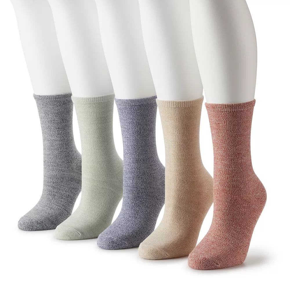 Sonoma Goods For Life® 5 Pack Marl Crew Socks 3 Sonoma Goods For Life® 5 Pack Marl Crew Socks
