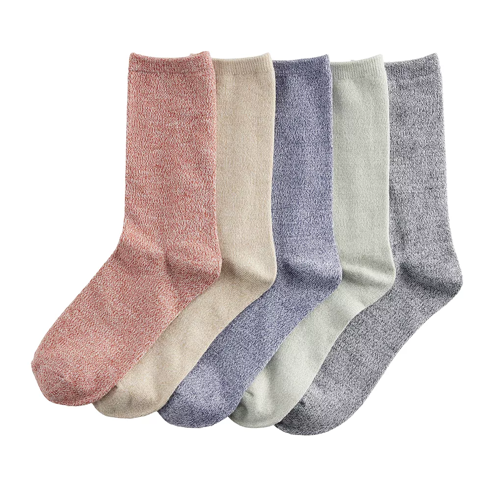 Sonoma Goods For Life® 5 Pack Marl Crew Socks 4 Sonoma Goods For Life® 5 Pack Marl Crew Socks - Image 2