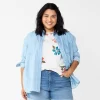 Plus Size Sonoma Goods For Life® Relaxed Button Down Shirt -Sonoma Goods For Life Shop 5761363 Light Wash Chambray