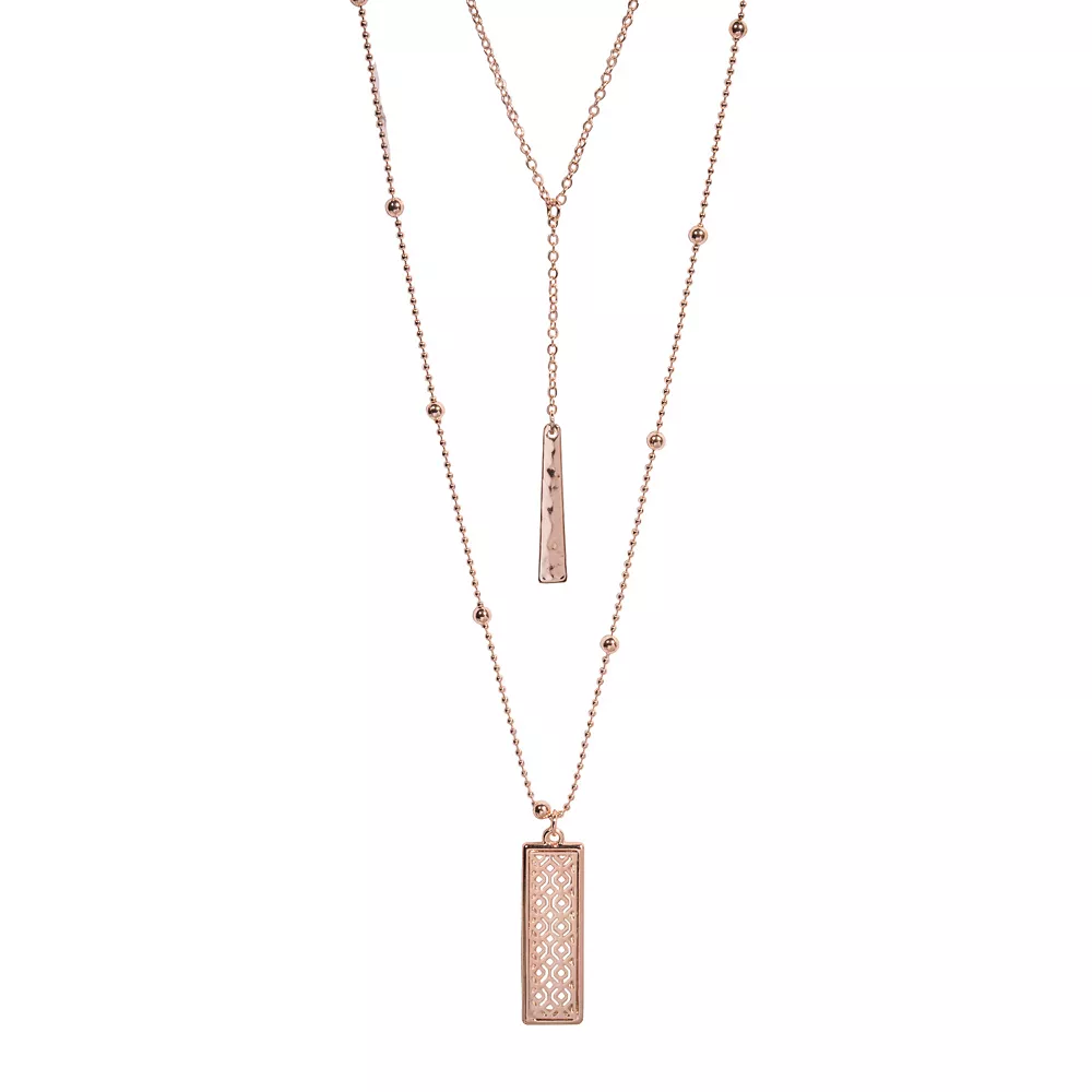 Sonoma Goods For Life® Casted Filigree Nickel Free Rectangle Hi Lo Necklace 3 Sonoma Goods For Life® Casted Filigree Nickel Free Rectangle Hi Lo Necklace