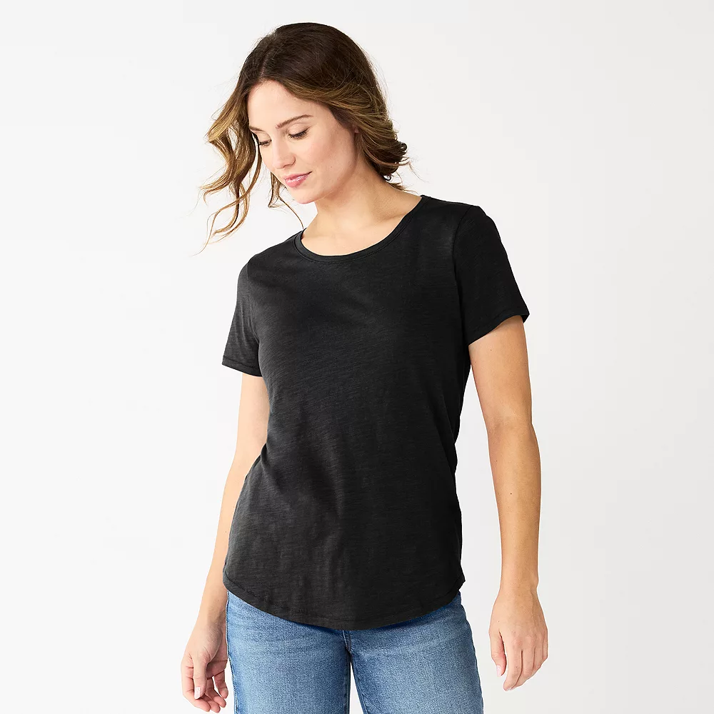 Women's Sonoma Goods For Life® Short Sleeve Curved Hem Crewneck Tee 3 Women's Sonoma Goods For Life® Short Sleeve Curved Hem Crewneck Tee