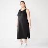 Plus Size Sonoma Goods For Life® Henley Knit Midi Dress -Sonoma Goods For Life Shop 5818305 Black