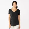 Women's Sonoma Goods For Life® Essential V-Neck Tee -Sonoma Goods For Life Shop 5824995 Black