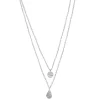 Sonoma Goods For Life® 2 Row Rhod Textured Coin & Teardrop Pendants Necklace -Sonoma Goods For Life Shop 5831662