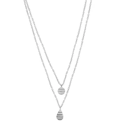 Sonoma Goods For Life® 2 Row Rhod Textured Coin & Teardrop Pendants Necklace