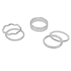 Sonoma Goods For Life® Silver Tone 5-piece Textured Ring Set