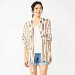 Women's Sonoma Goods For Life® Striped Tie-Front Ruana