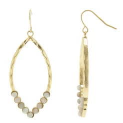 Sonoma Goods For Life® Gold Tone Green Detail Teardrop Earrings