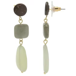 Sonoma Goods For Life® Gold Tone Stone Shape Drop Earrings