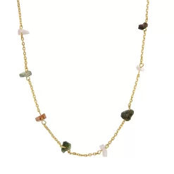 Sonoma Goods For Life® Gold Tone Green Chip Station Necklace