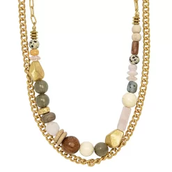 Sonoma Goods For Life® Gold Tone Chunky Bead And Curb Chain Necklace