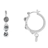 Sonoma Goods For Life® Silver Tone Blue And Hammered Charm Hoop Earrings